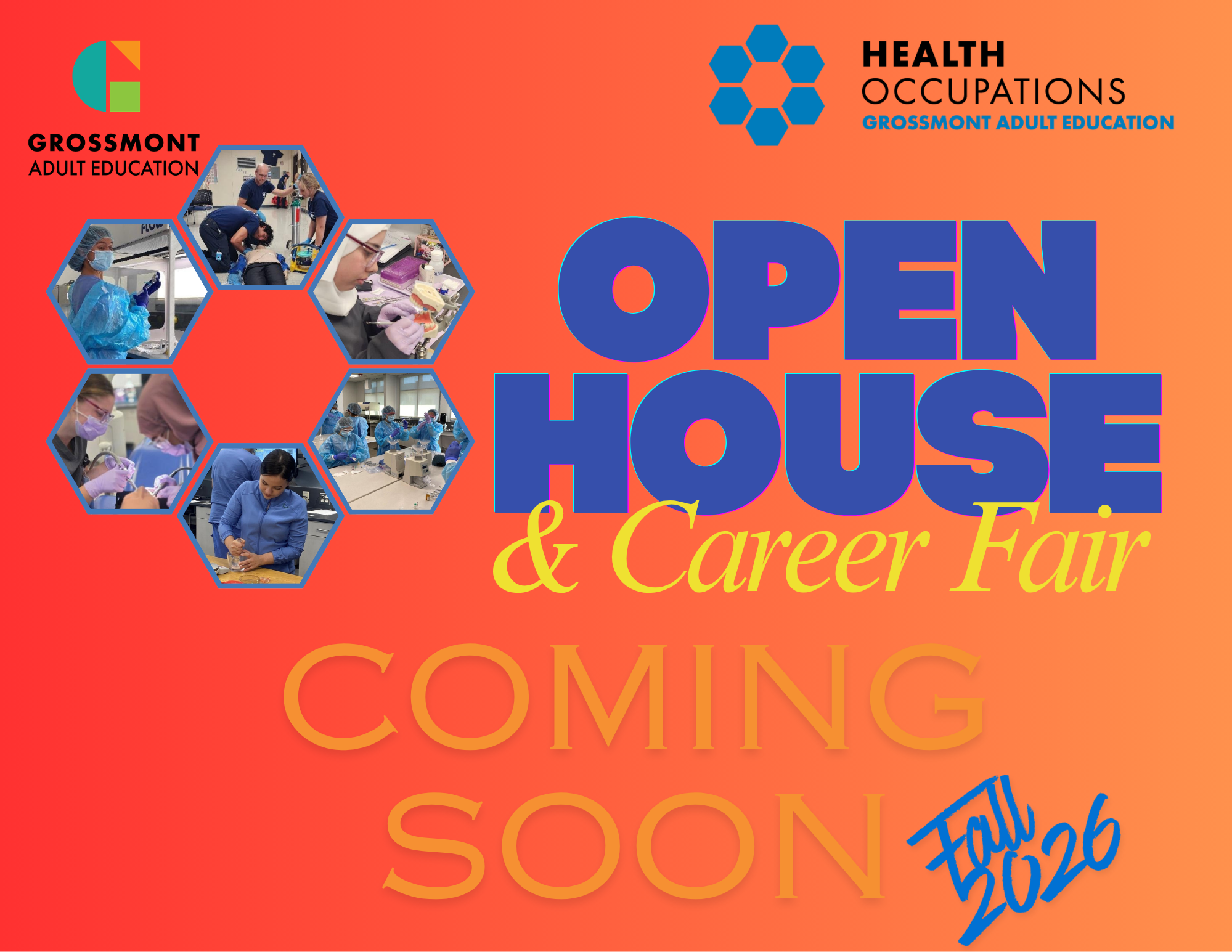 Flyer advertising an open house coming soon