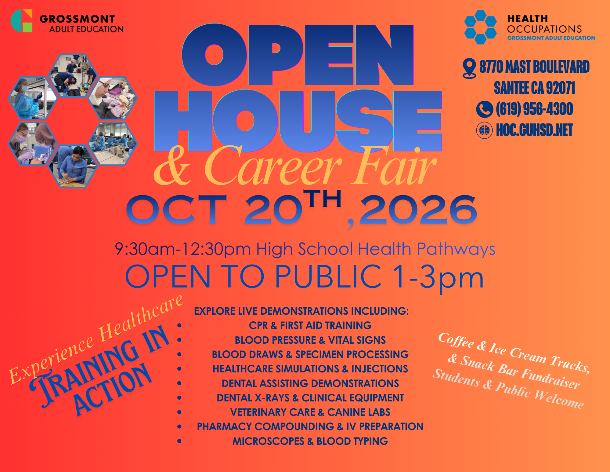 Flyer advertising an open house coming soon