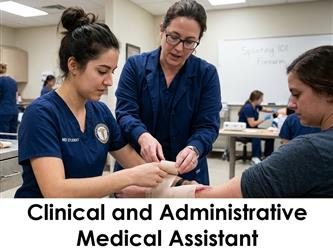 A medical assistant student learns how to place a splint