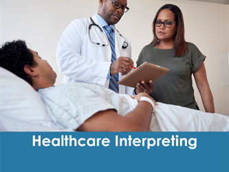 An interpreter listens as the doctor explains what the patient needs to understand