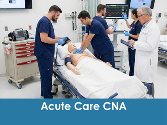 Nursing students practicing acute care in a learning environment