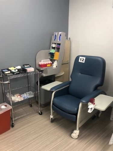 A blood drawing station